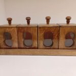 Price and Buy Wooden Spice Rack Transparent Style with 4 Boxe’s Organized Storage