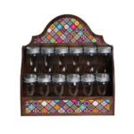 Price and Buy Wooden Spice Rack with 12 Jars – Persian Inspired Barsam