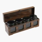 Price and Buy Wooden Spice Rack with 4 Jars – Persian Inspired Ramina - Image 4