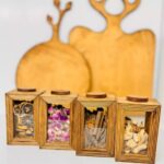 Price and Buy Wooden Spice Rack with Clear Storage Boxes and 4 Sections