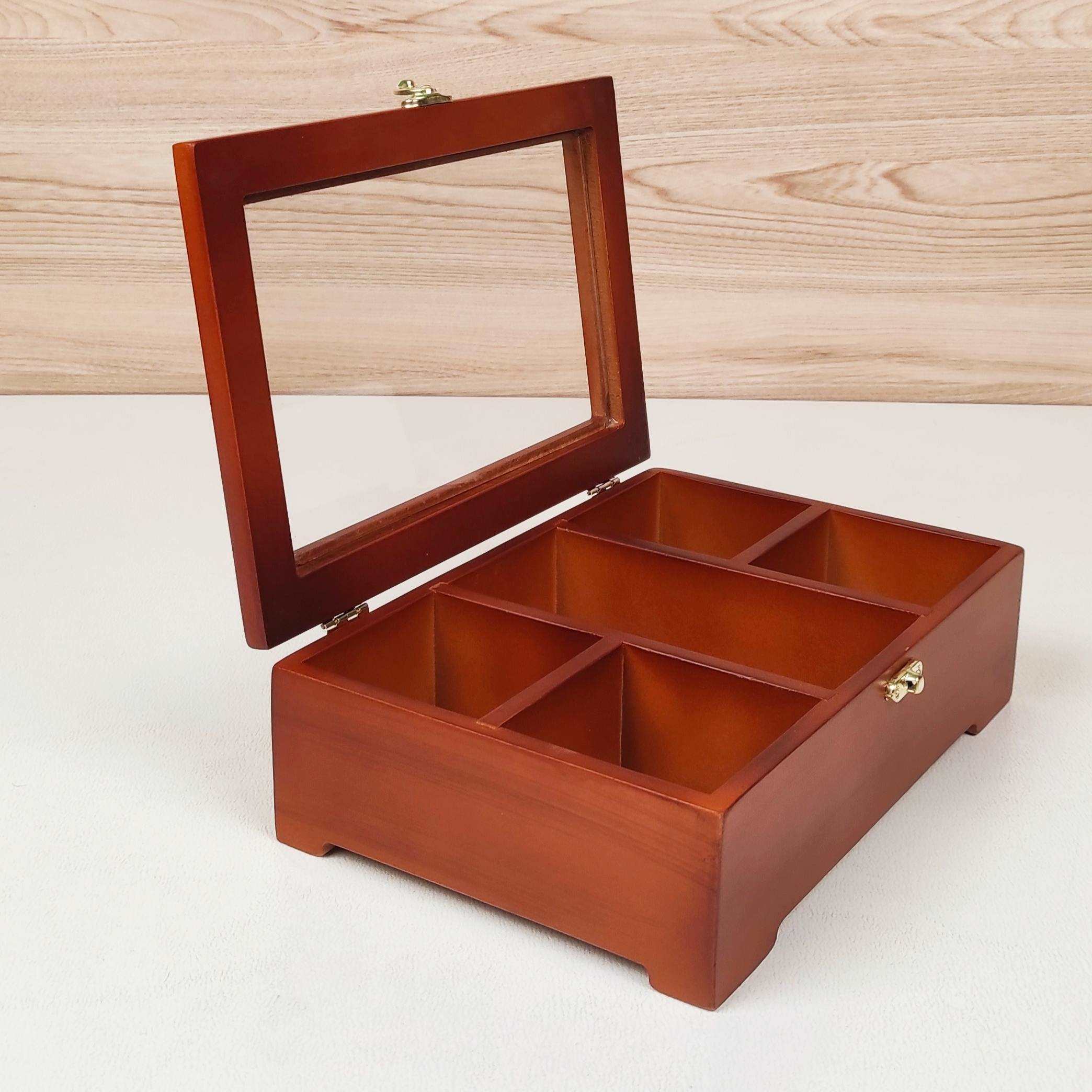 Price and Buy Wooden Tea Box with Clear Viewing Window - Image 3