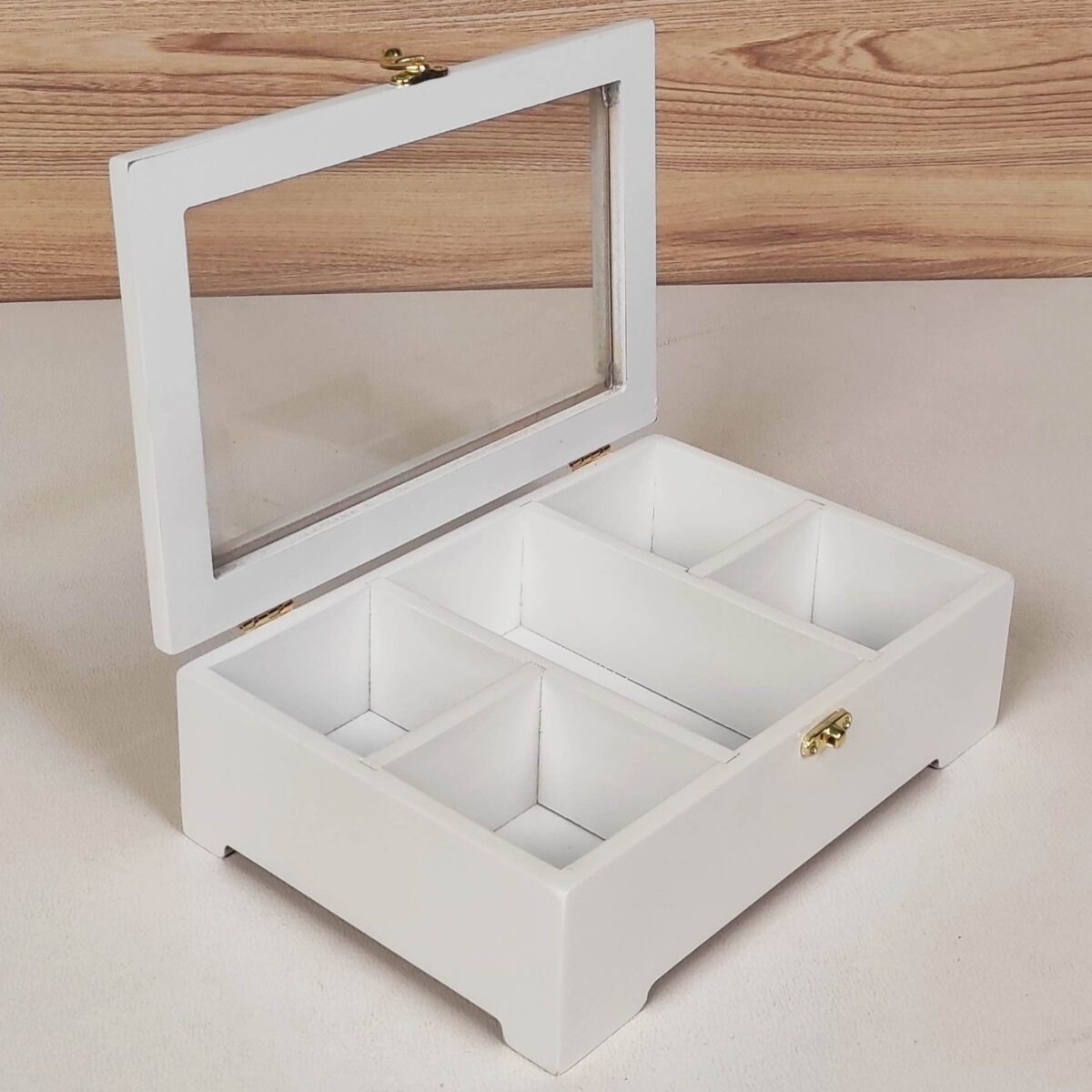 Price and Buy Wooden Tea Box with Clear Viewing Window - Image 4