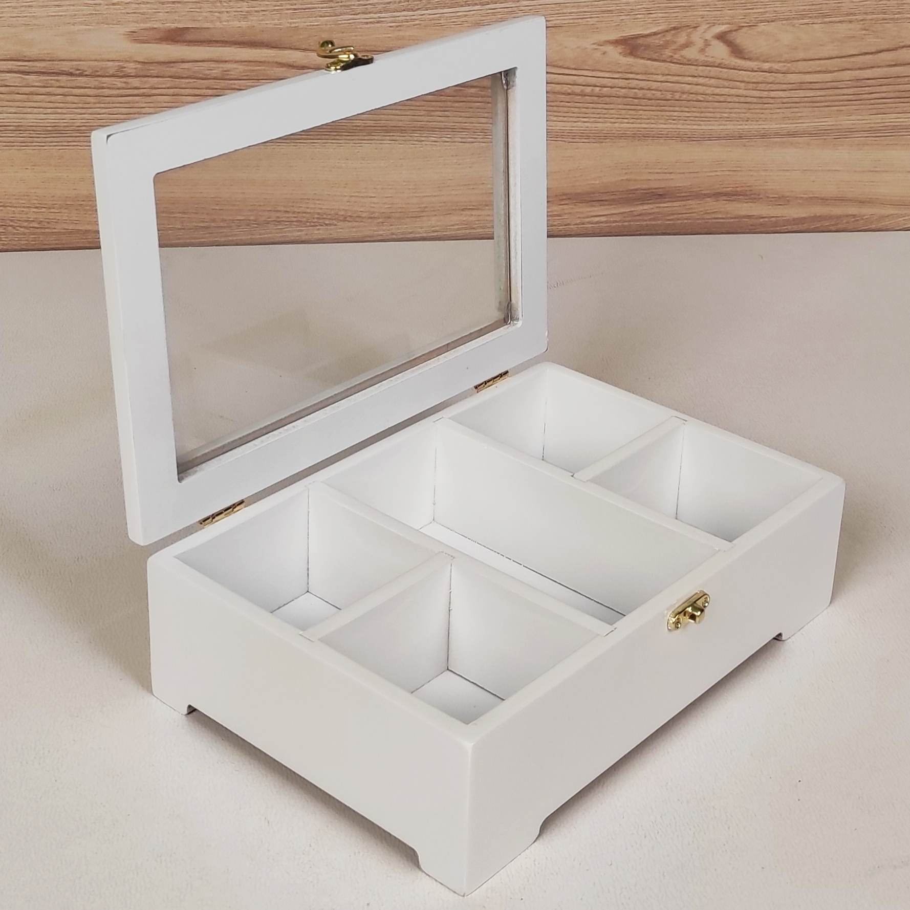 Price and Buy Wooden Tea Box with Clear Viewing Window - Image 4