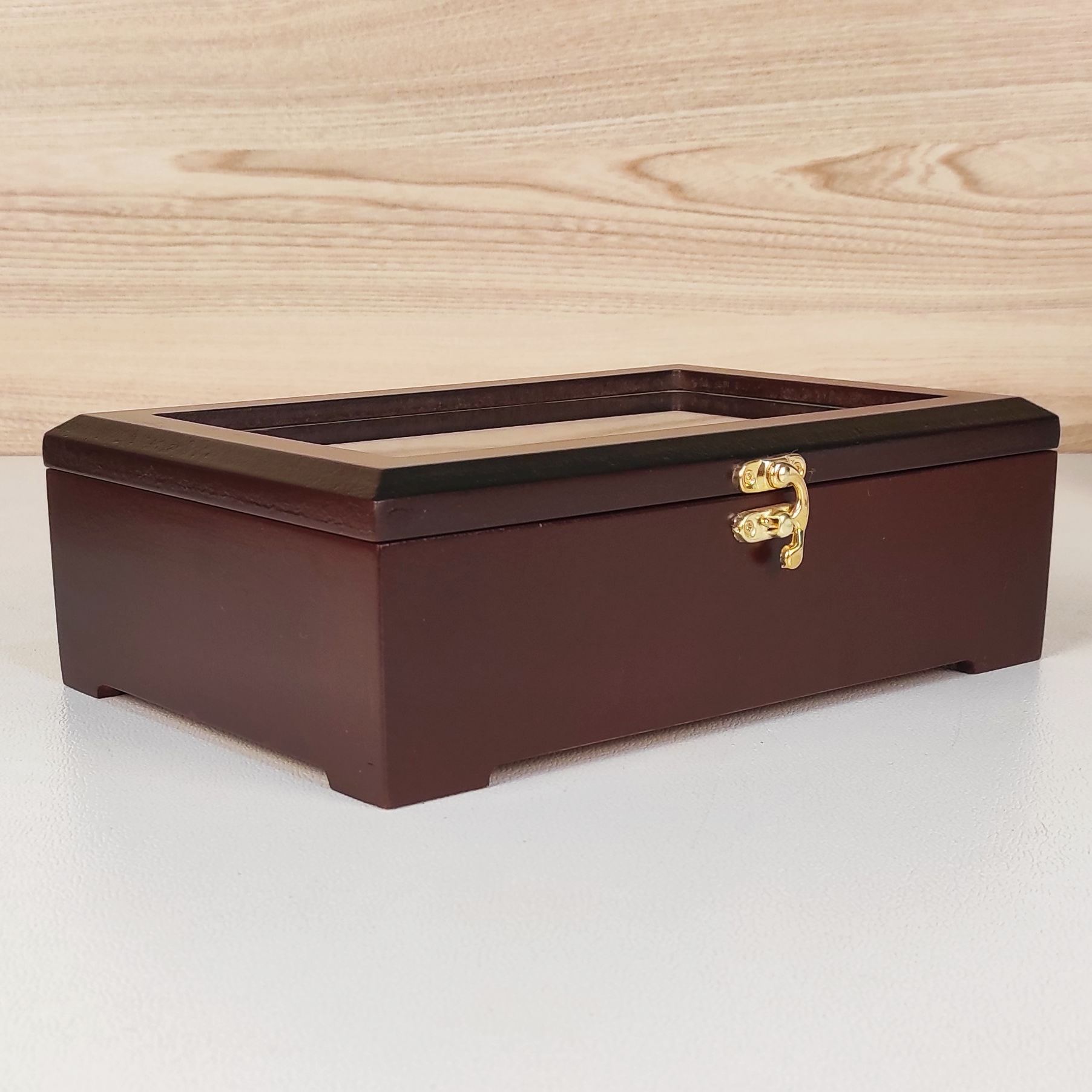 Price and Buy Wooden Tea Box with Clear Viewing Window - Image 6