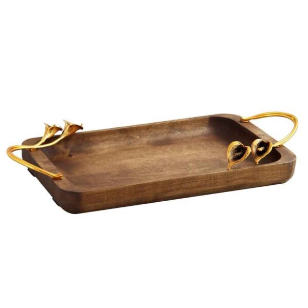 Price and Buy Wooden Tray with Golden Flower Handles – Elegant & Functional_68fe63395b298.jpeg Price and Buy Wooden Tray with Golden Flower Handles – Elegant & Functional
