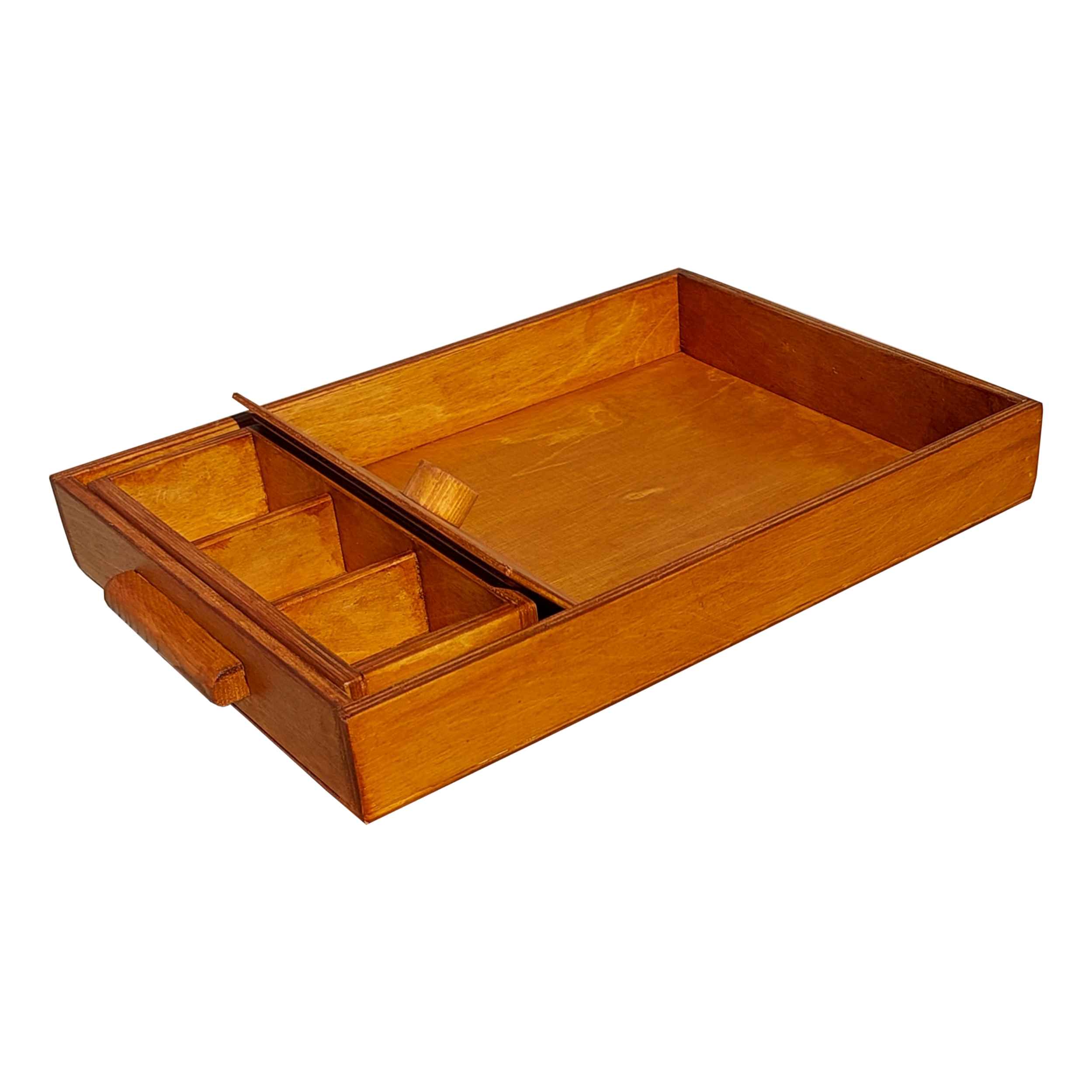 Price and Buy Wooden Tray with Three-Section Sugar Bowl & Handle – For Tea or Sweets - Image 4