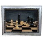 Price and Buy Wooden Wall Art – Marquetry Technique with Chess Board Design