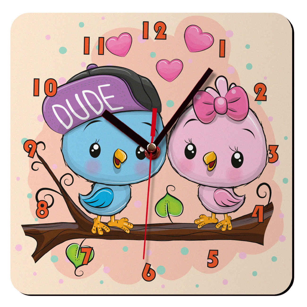 Price and Buy Wooden Wall Clock for Children’s Room Model Baby Owls