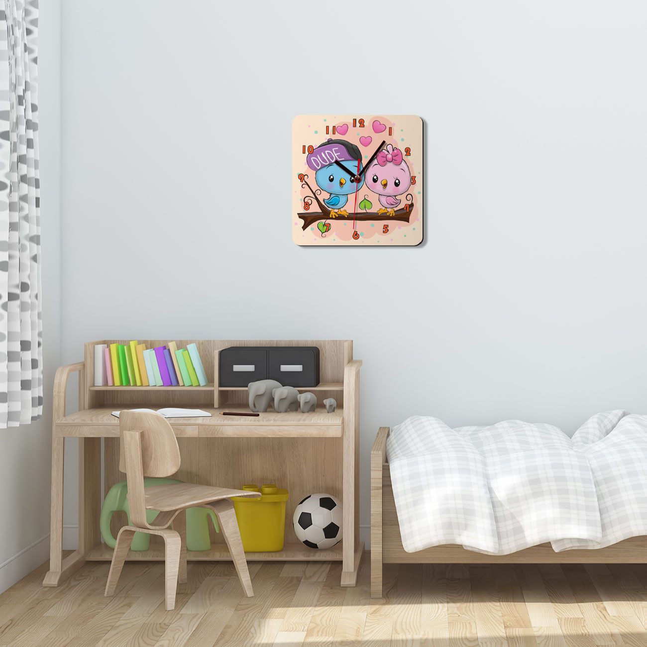 Price and Buy Wooden Wall Clock for Children’s Room Model Baby Owls - Image 5