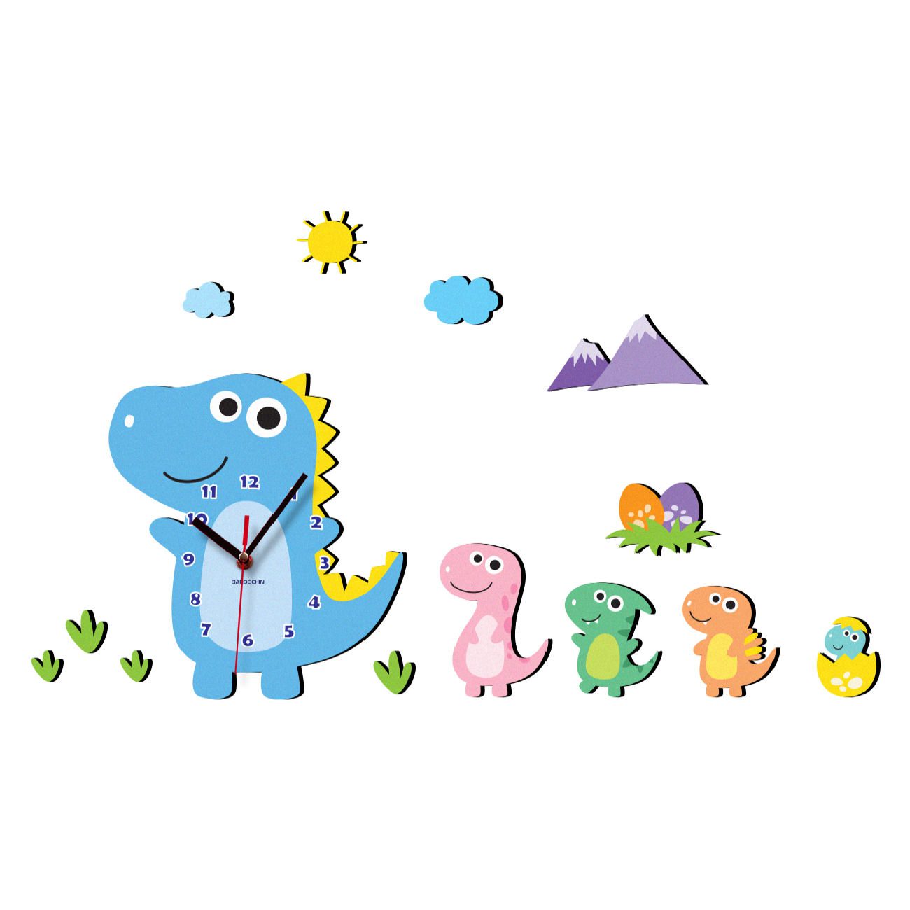 Price and Buy Wooden Wall Clock for Children’s Room Model Dinosaur