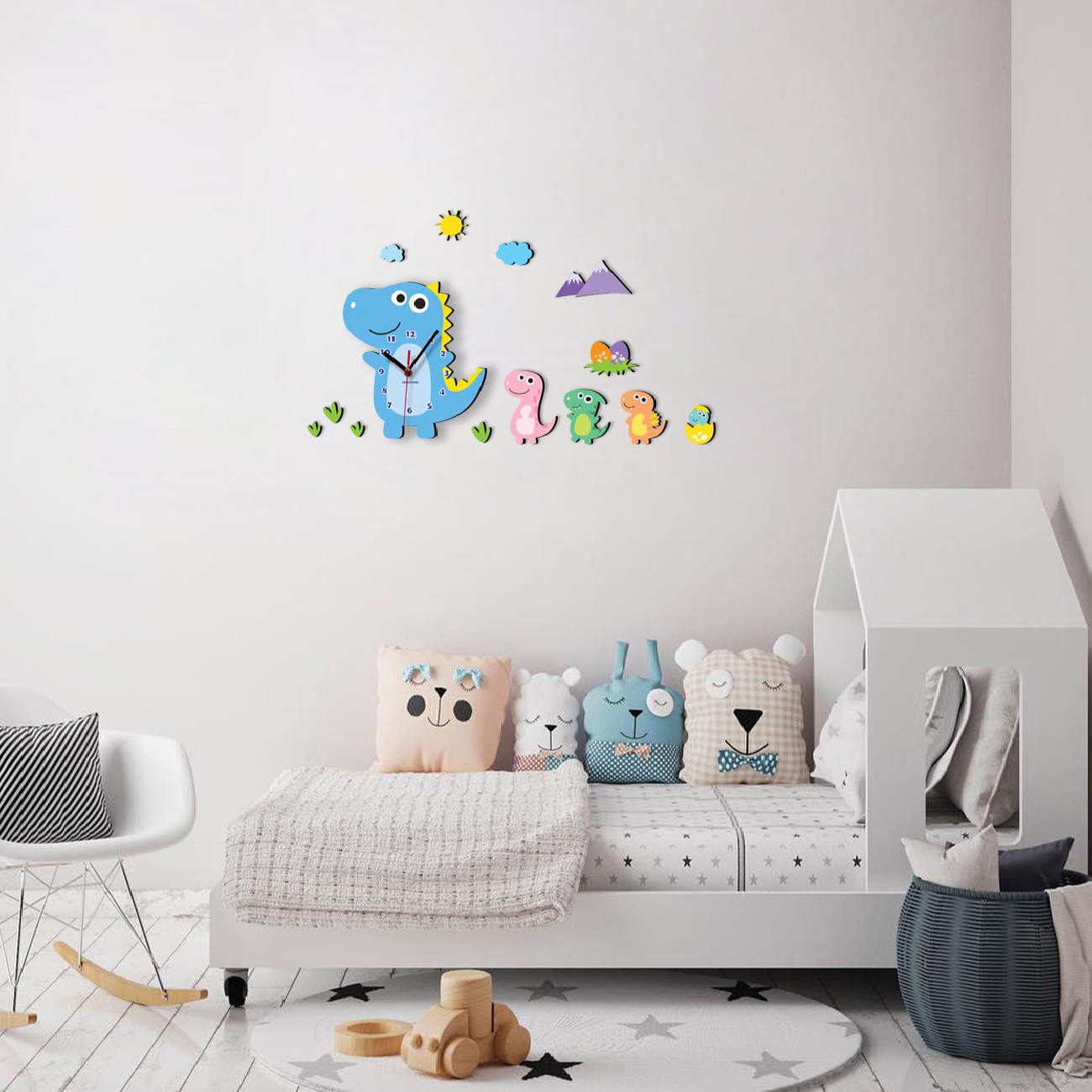 Price and Buy Wooden Wall Clock for Children’s Room Model Dinosaur - Image 5