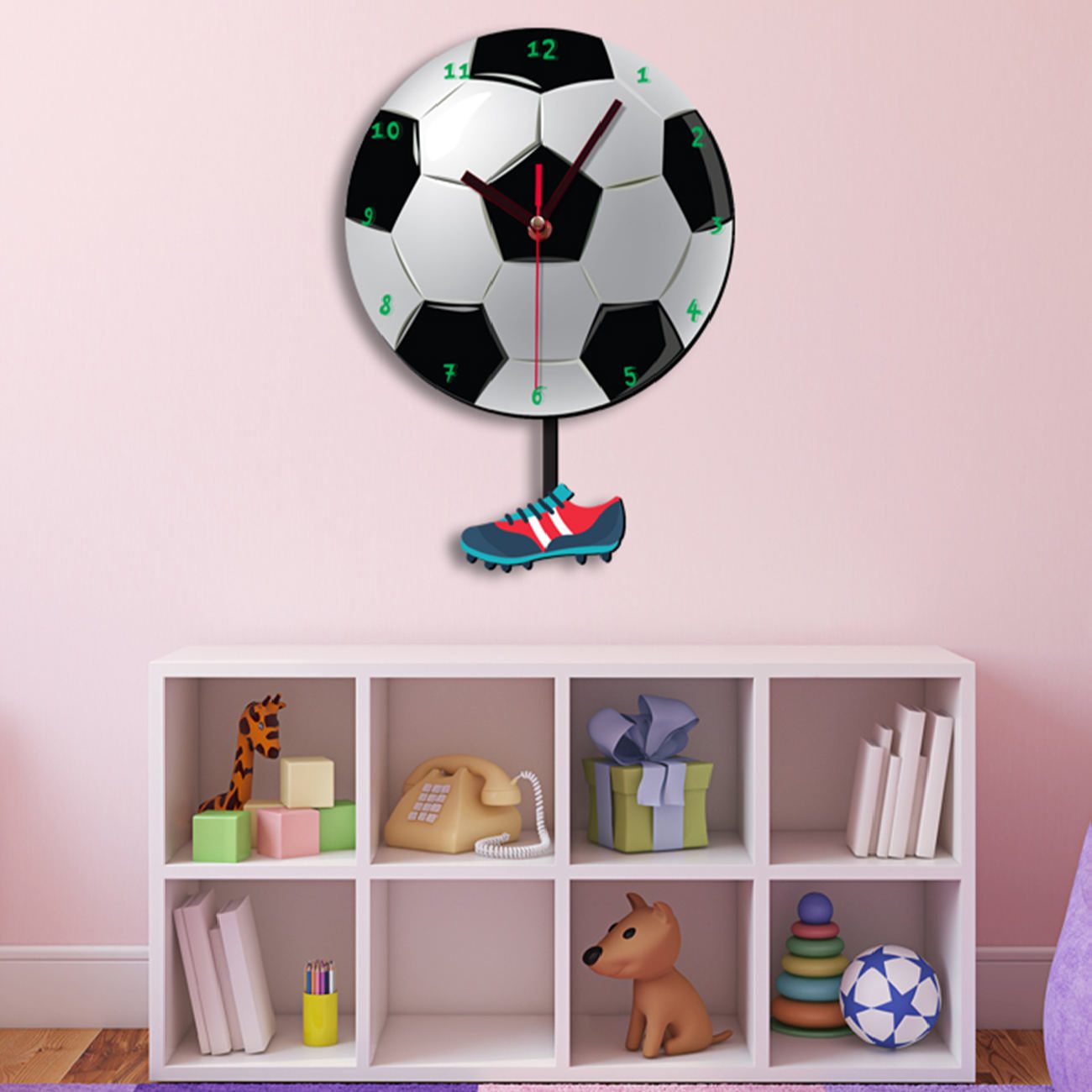 Price and Buy Wooden Wall Clock for Children’s Room Model Football - Image 3