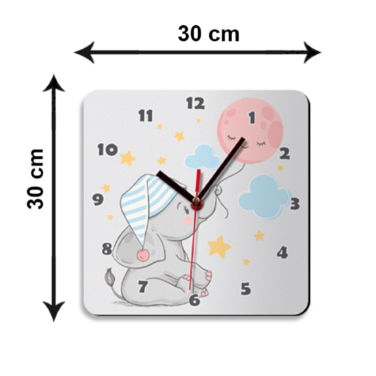 Price and Buy Wooden Wall Clock for Children’s Room Model Little Elephant - Image 3