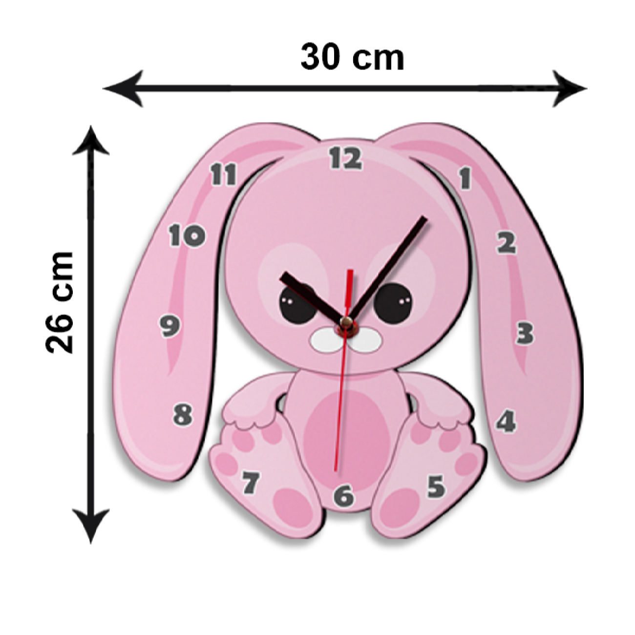 Price and Buy Wooden Wall Clock for Children’s Room Model Rabbit - Image 3