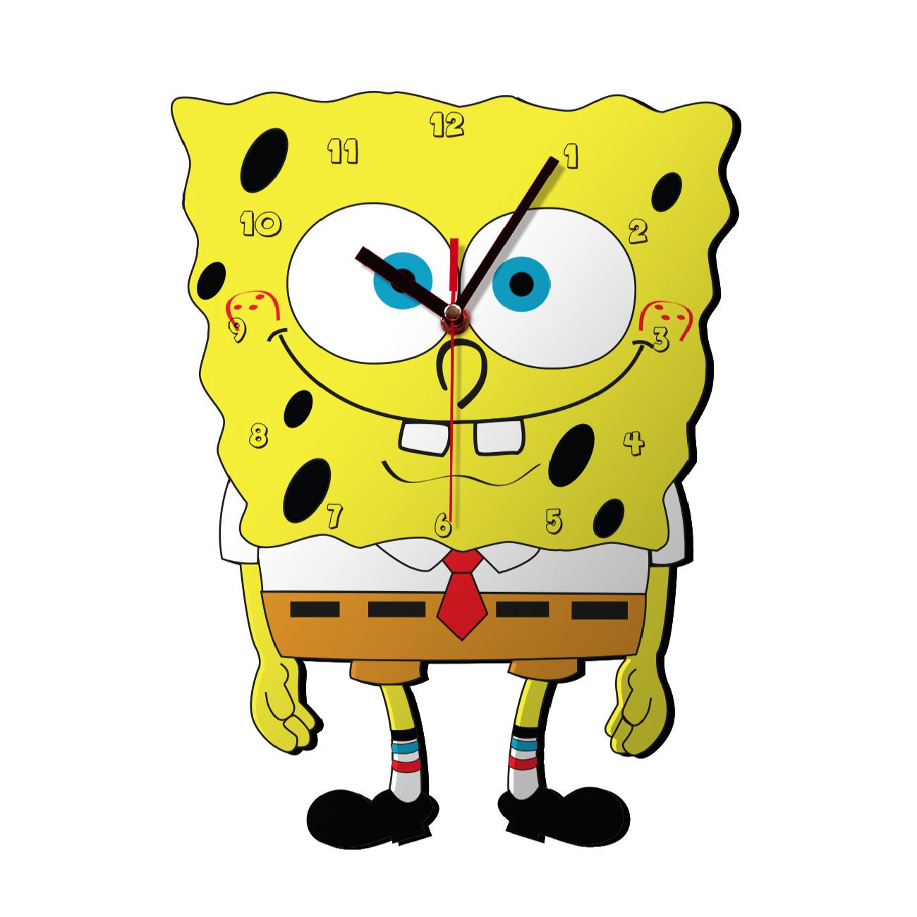 Price and Buy Wooden Wall Clock for Children’s Room Model SpongeBob