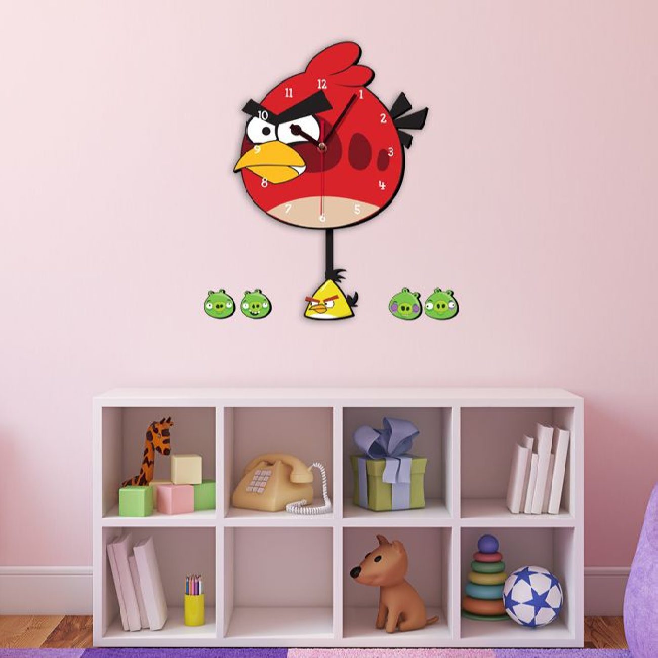 Price and Buy Wooden Wall Clock for Children’s Room with Angry Bird Design - Image 3