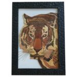 Price and Buy Wooden Wall Frame Art – Marquetry Technique with Tiger Pattern Design
