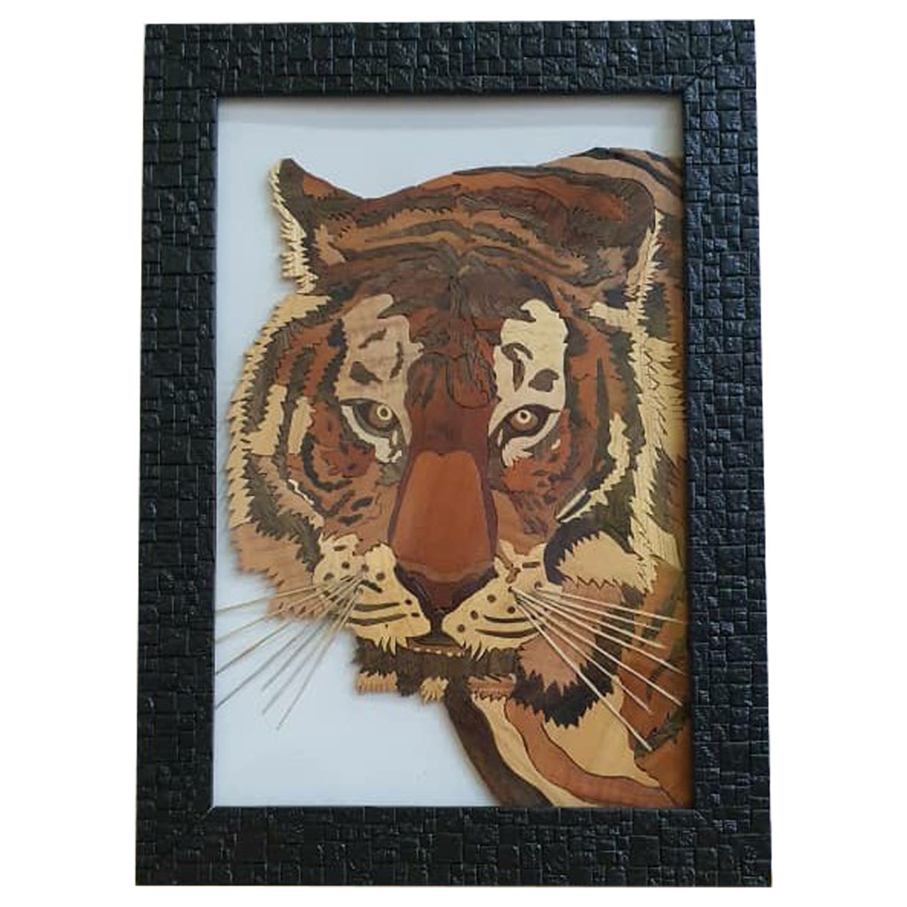 Price and Buy Wooden Wall Frame Art – Marquetry Technique with Tiger Pattern Design_6902214b4b559.jpeg Price and Buy Wooden Wall Frame Art – Marquetry Technique with Tiger Pattern Design - Image 1