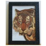 Price and Buy Wooden Wall Frame Art – Marquetry Technique with Tiger Pattern Design - Image 3