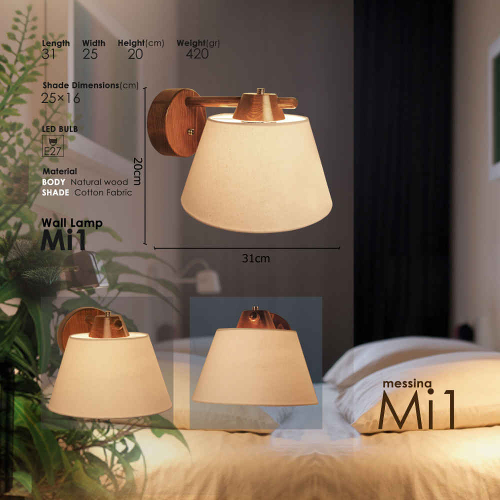 Price and Buy Wooden Wall Sconce Light Modern and Minimalist Style Cozy Aesthetic Mina - Image 3