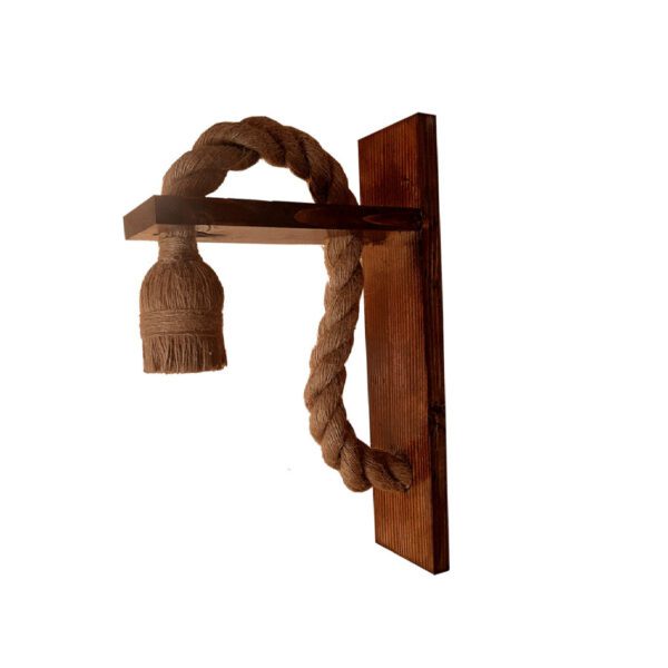 Price and Buy Wooden Wall Sconce Light Modern and Minimalist with Vintage Hemp Rope