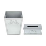 Price and Buy Wooden Waste Basket & Tissue Box Set – Bowtie Design