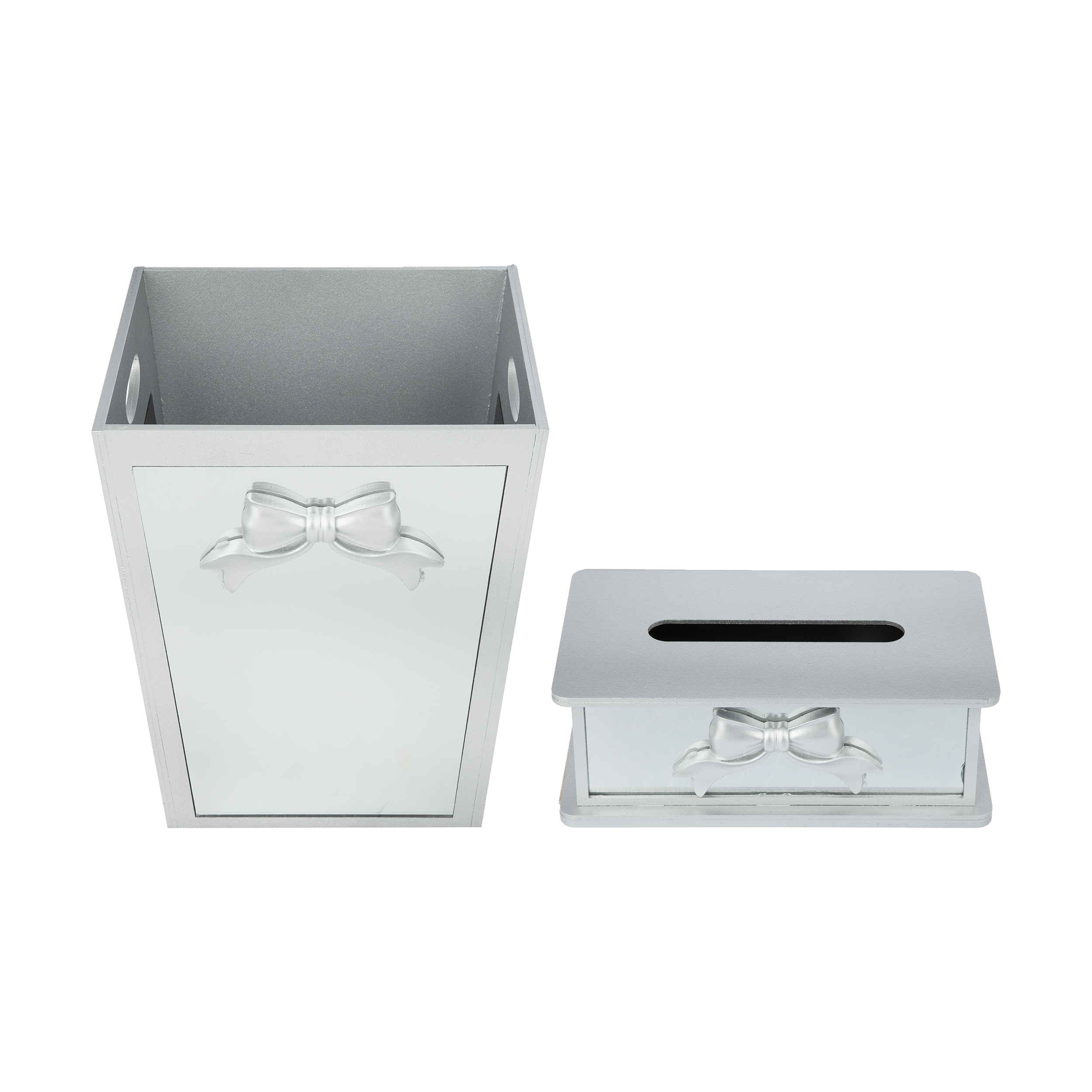 Price and Buy Wooden Waste Basket & Tissue Box Set – Bowtie Design_68fe5ba3c70fe.jpeg Price and Buy Wooden Waste Basket & Tissue Box Set – Bowtie Design - Image 1