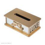 Price and Buy Wooden Waste Basket & Tissue Box Set – Bowtie Design - Image 3