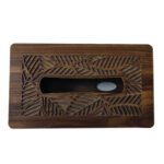 Price and Buy Wooden Waste Basket & Tissue Box Set – Leaf Design - Image 3
