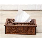 Price and Buy Wooden Waste Basket & Tissue Box Set – Traditional Design - Image 4