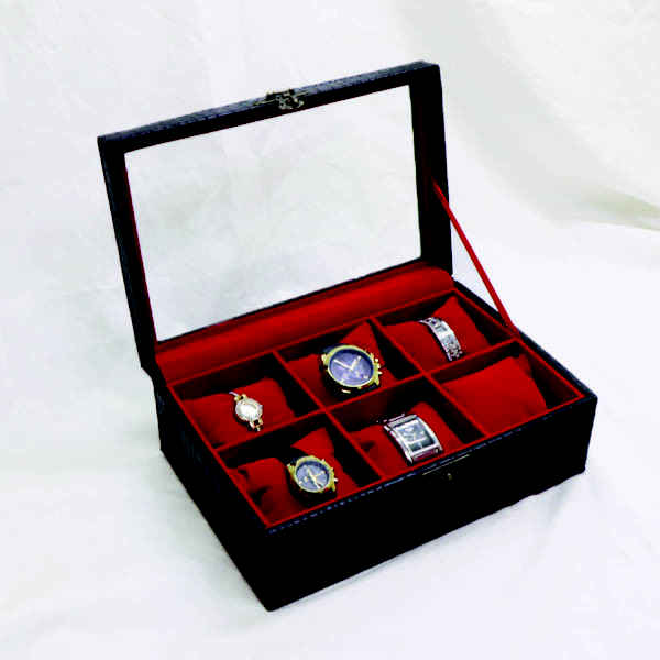Price and Buy Wooden Watch Box with Leather Cover – 6 Slots - Image 3