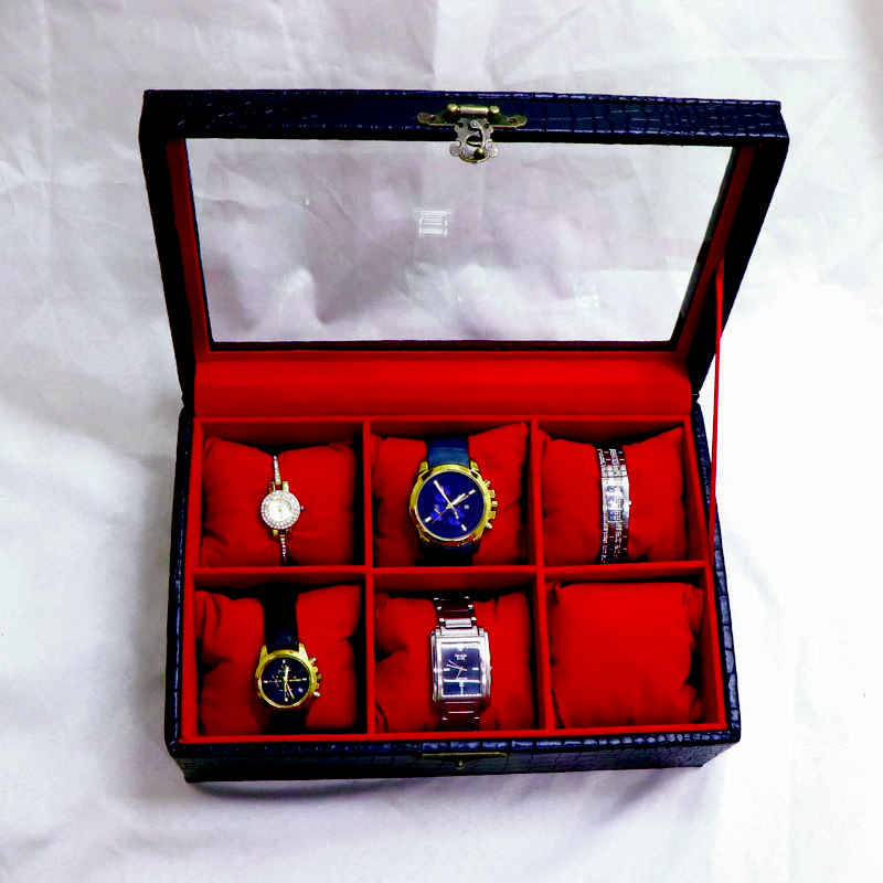 Price and Buy Wooden Watch Box with Leather Cover – 6 Slots - Image 5