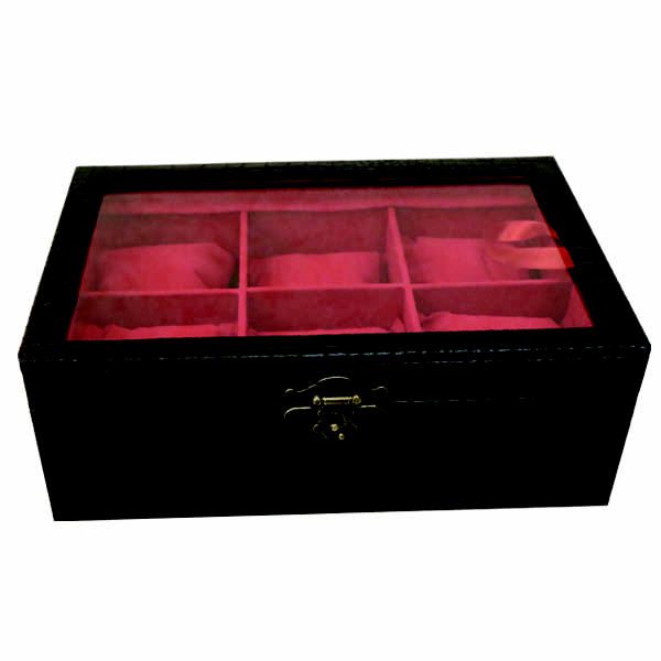 Price and Buy Wooden Watch Box with Leather Cover – 6 Slots - Image 6
