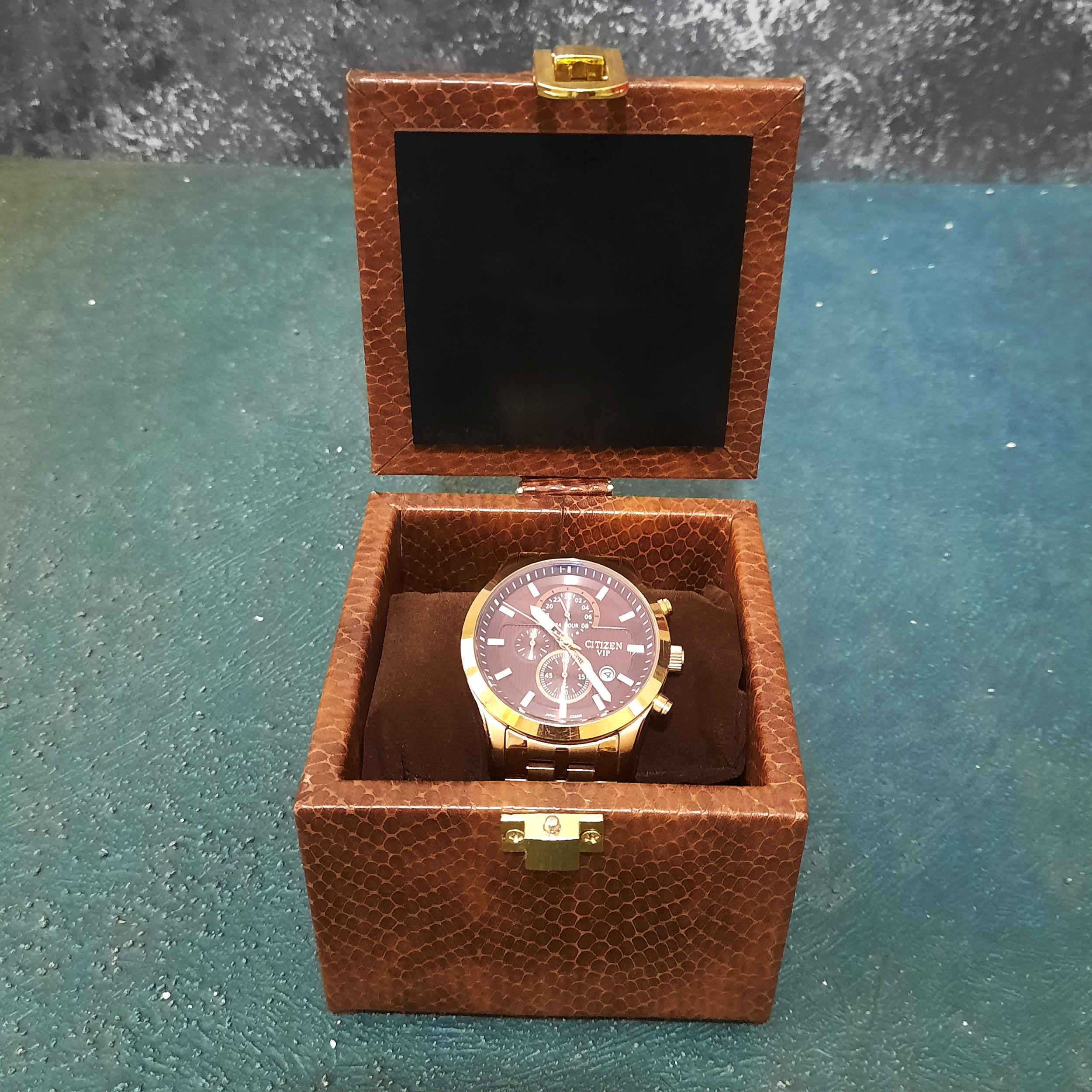Price and Buy Wooden Watch Box with Synthetic Leather Cover – Single Slot - Image 3