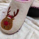 Price and Buy Wool Felt Slippers with Handcrafted Reindeer Pattern - Image 4