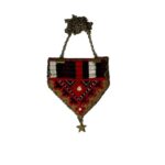 Price and Buy Woven Embroidered Necklace with Metal Chain and Symbolic Details