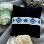 Price and Buy Woven Steel Beaded Bracelet for Women – Evil Eye Pattern