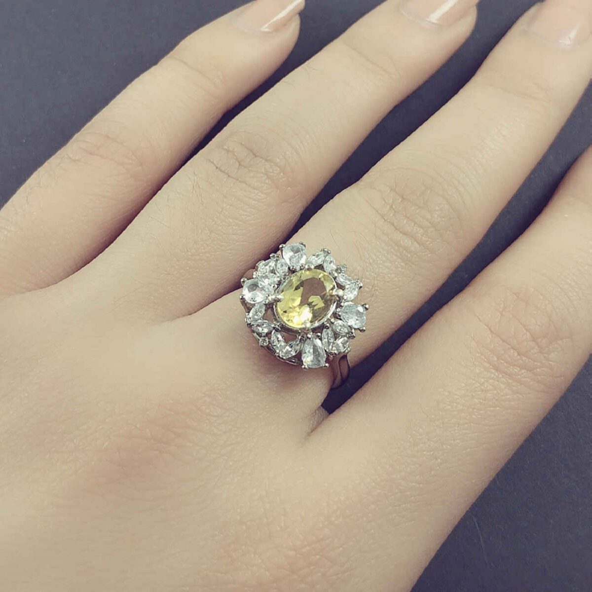 Price and Buy Yellow Citrine Silver Ring for Women Akhtar - Image 3