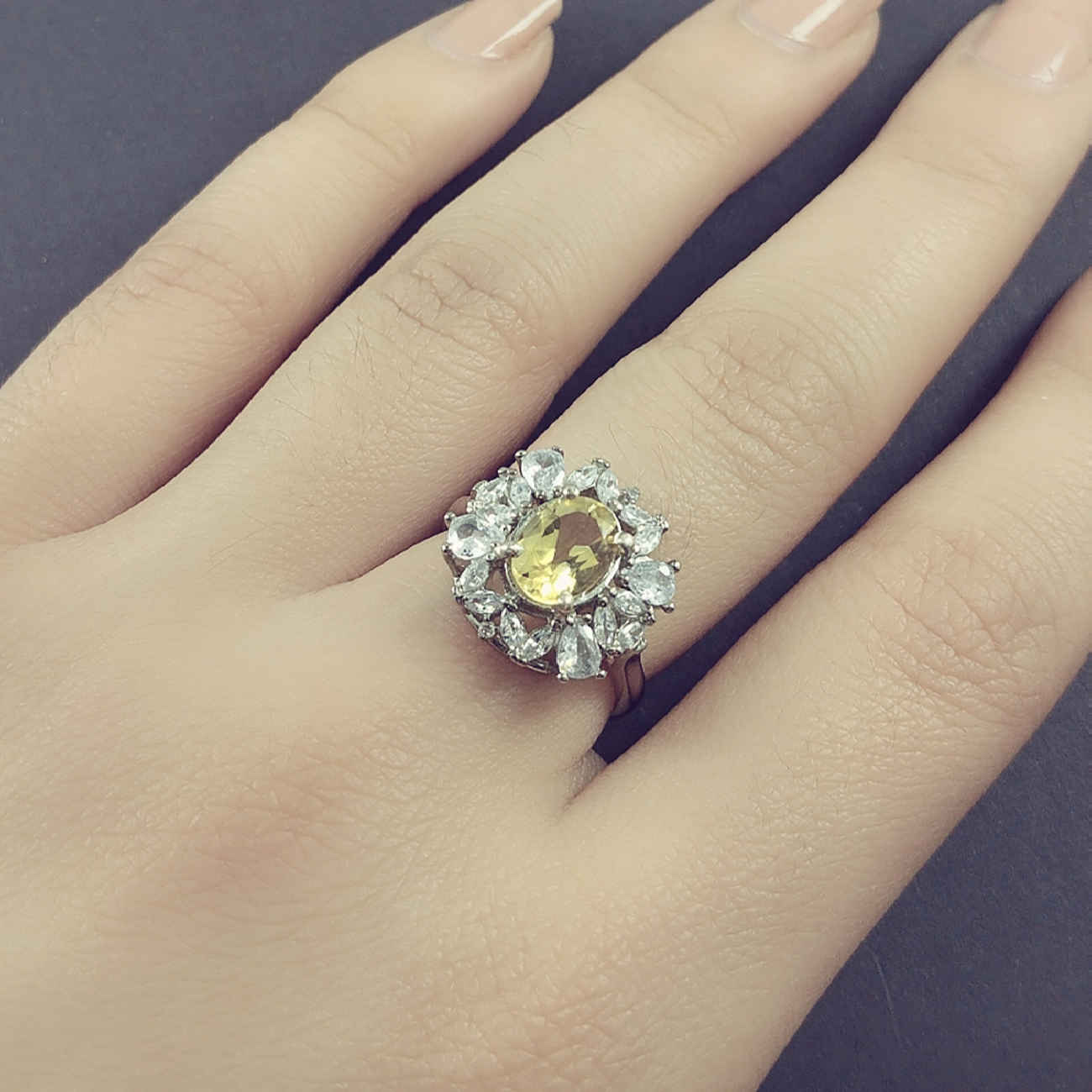 Price and Buy Yellow Citrine Silver Ring for Women Akhtar - Image 3