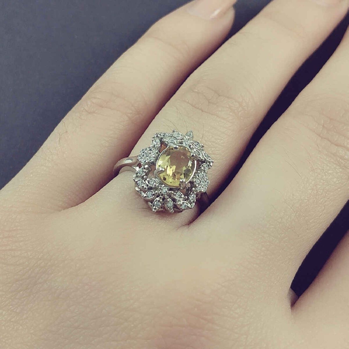 Price and Buy Yellow Citrine Silver Ring for Women Anahita - Image 3