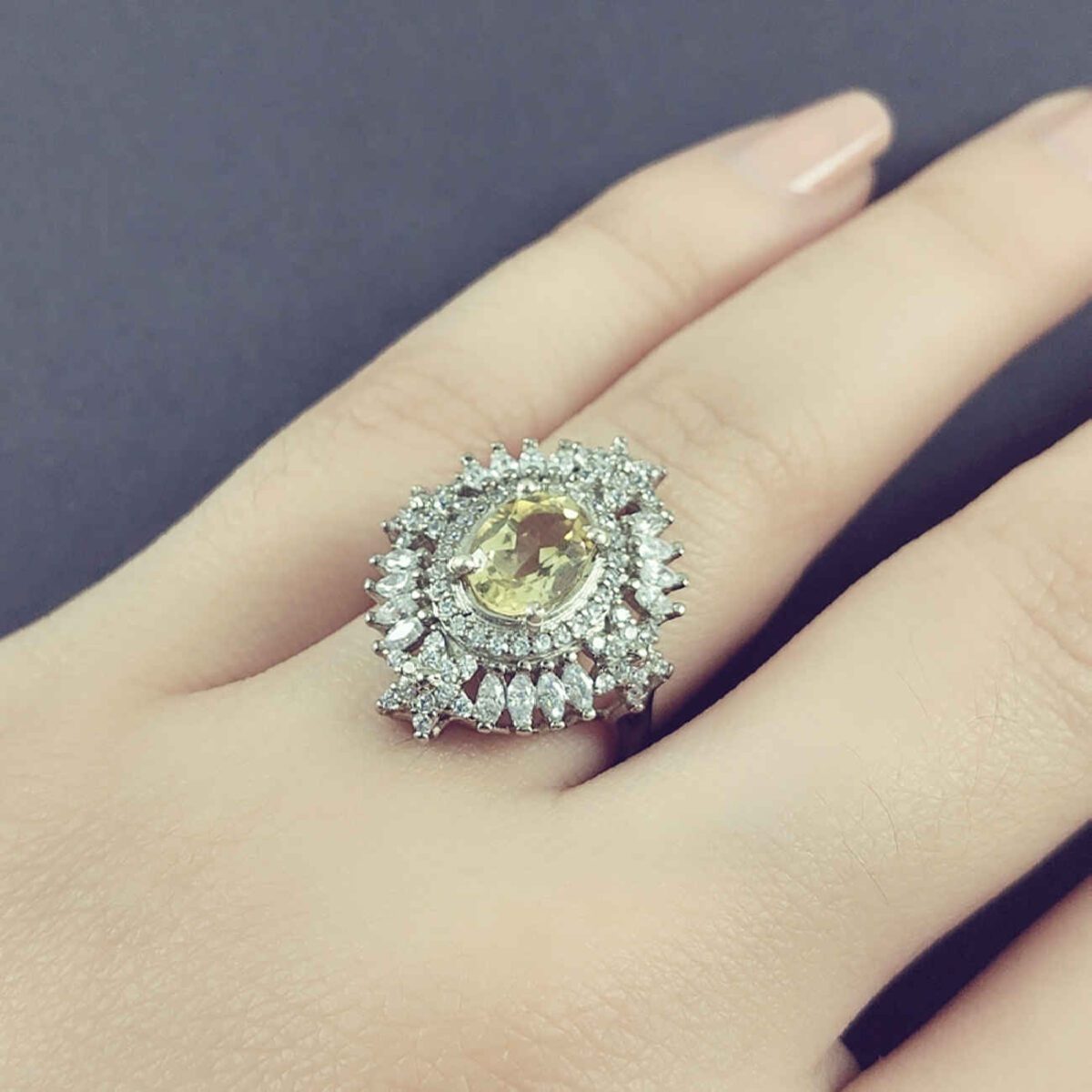 Price and Buy Yellow Citrine Silver Ring for Women Armaghan - Image 6