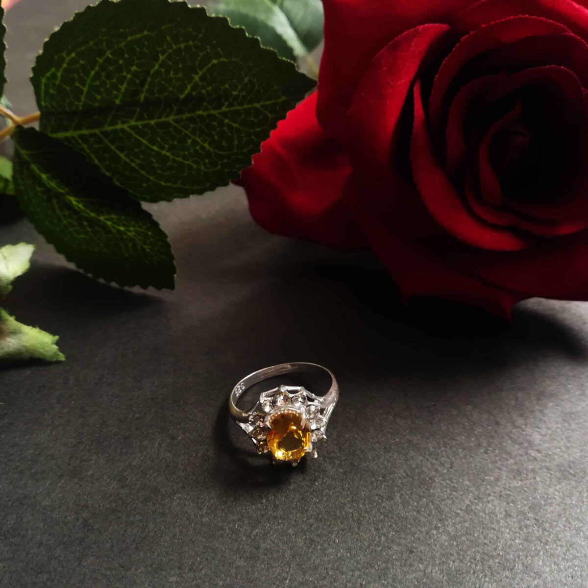 Price and Buy Yellow Citrine Silver Ring for Women Artisan - Image 4