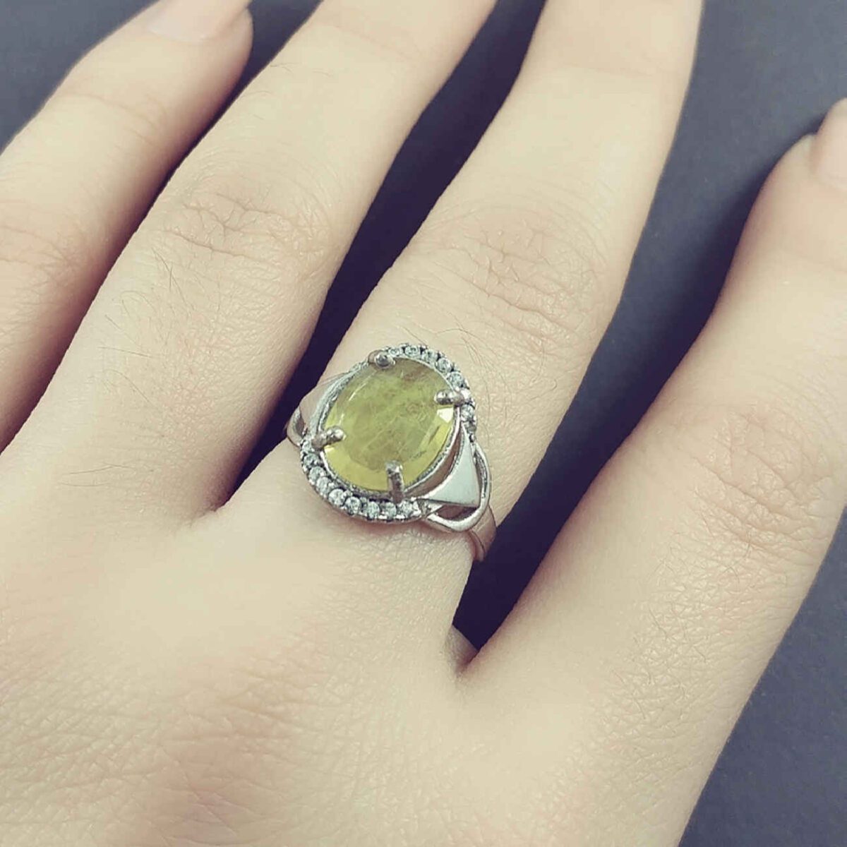 Price and Buy Yellow Citrine Silver Ring for Women Farideh - Image 6