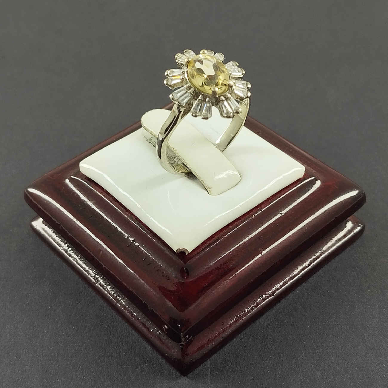 Price and Buy Yellow Citrine Silver Ring for Women Flower - Image 3
