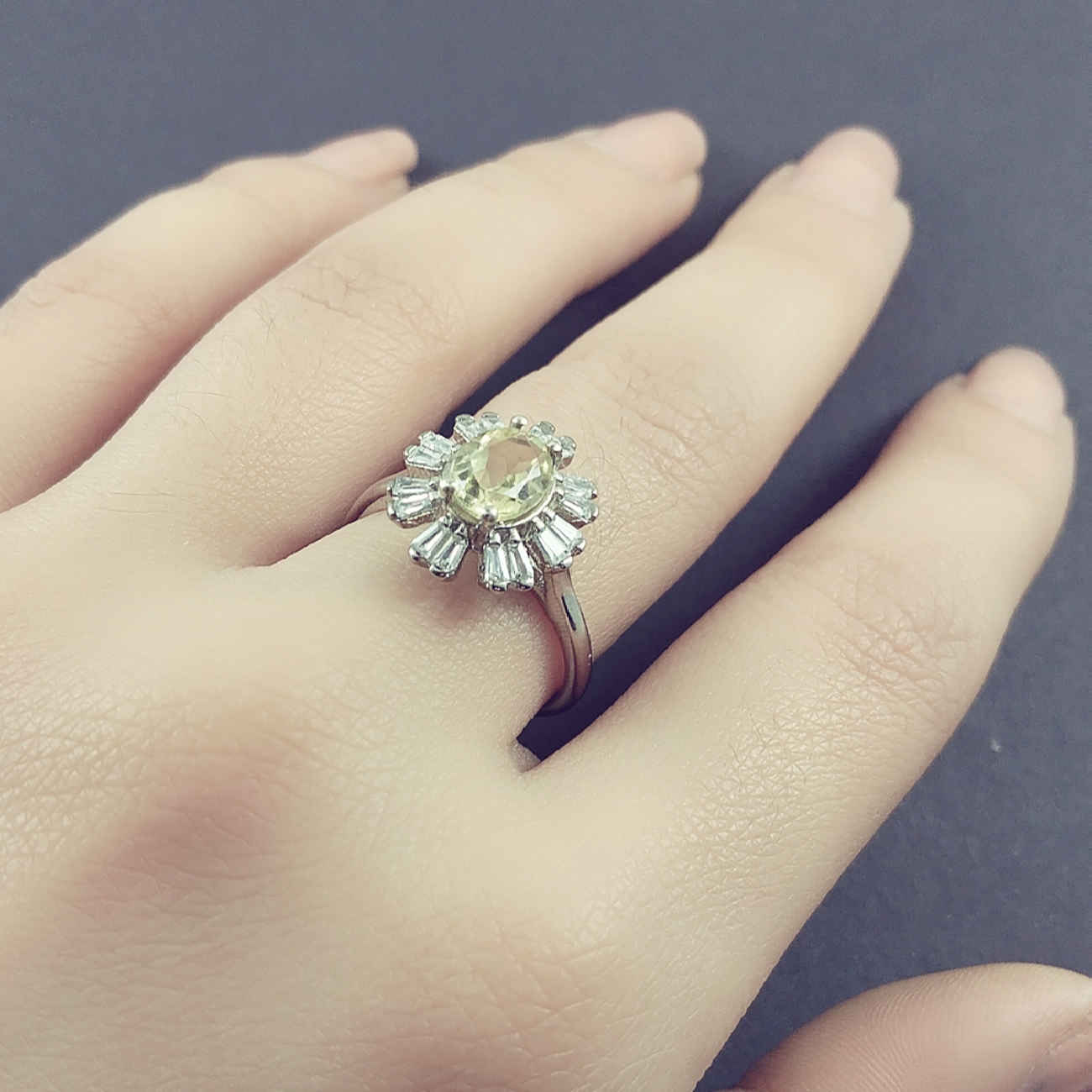Price and Buy Yellow Citrine Silver Ring for Women Flower - Image 6
