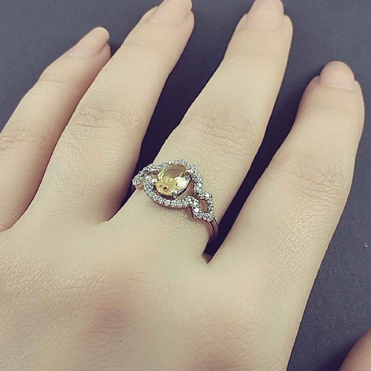 Price and Buy Yellow Citrine Silver Ring for Women Kamand - Image 4