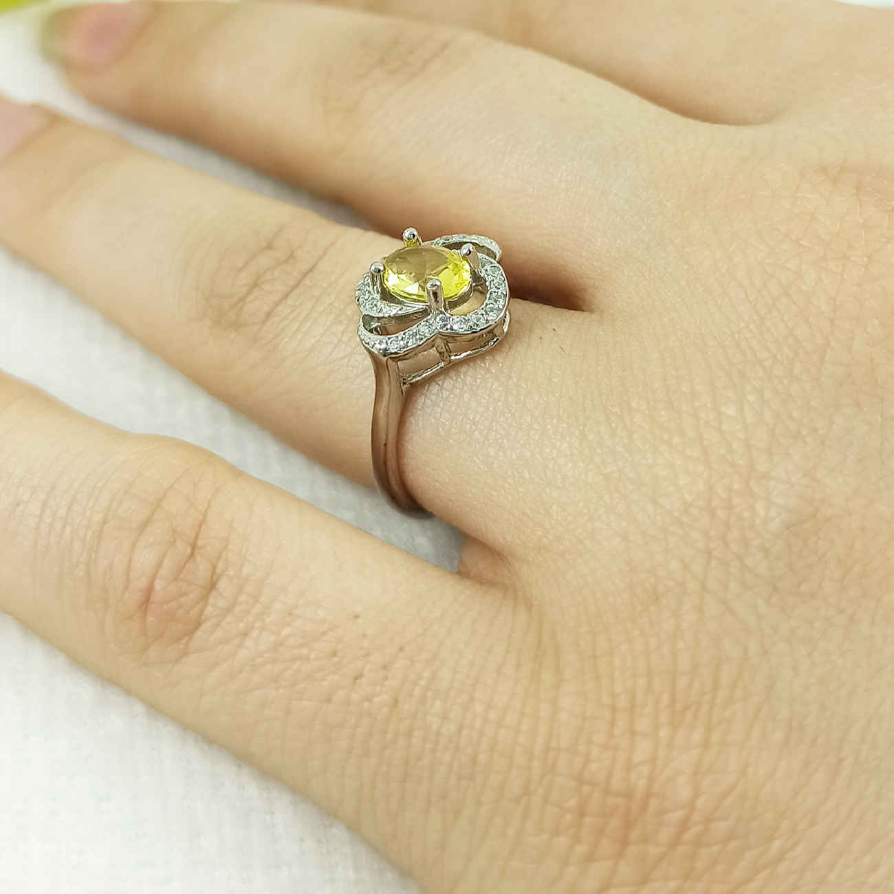 Price and Buy Yellow Citrine Silver Ring for Women Mastaneh - Image 3