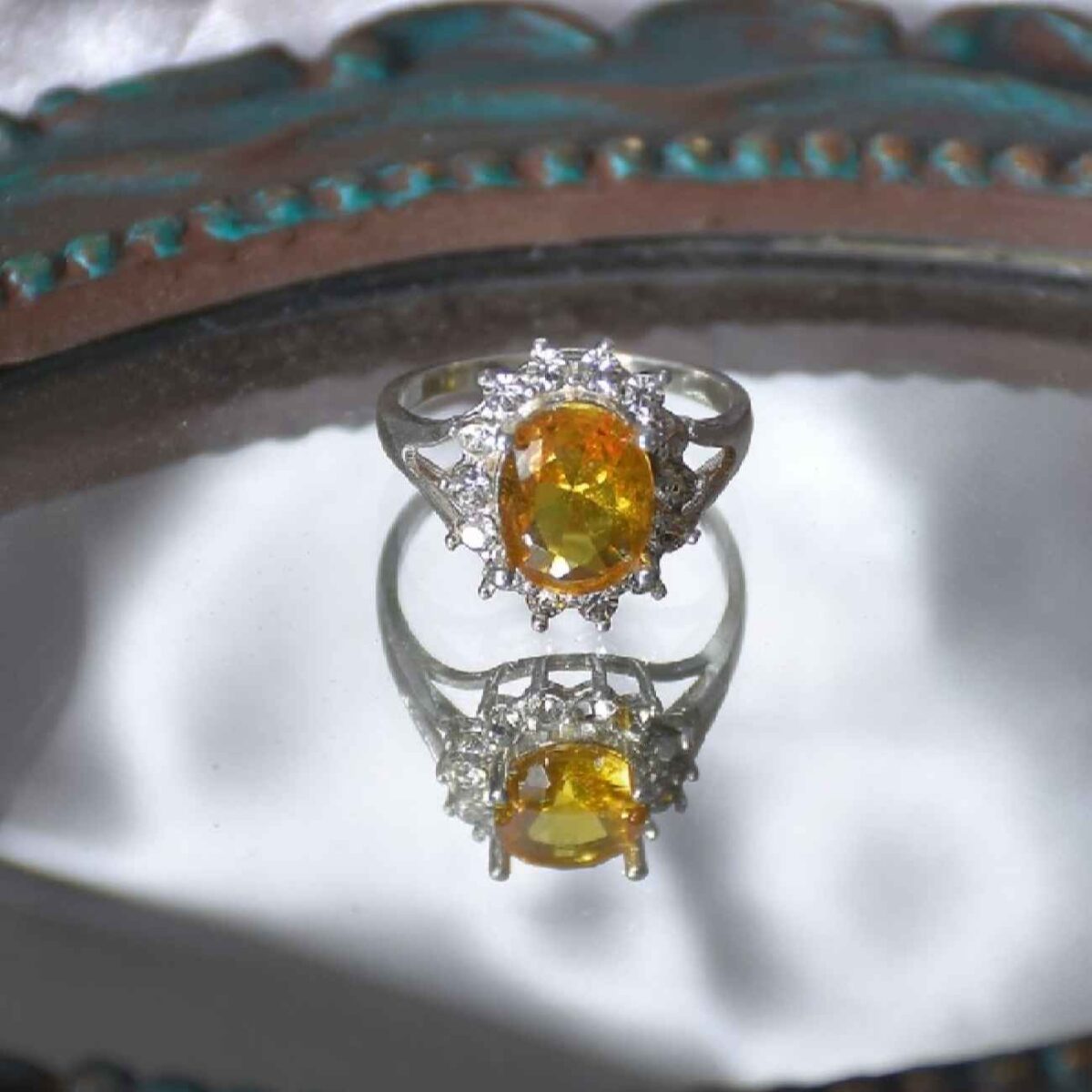 Price and Buy Yellow Citrine Silver Ring for Women Samin - Image 3