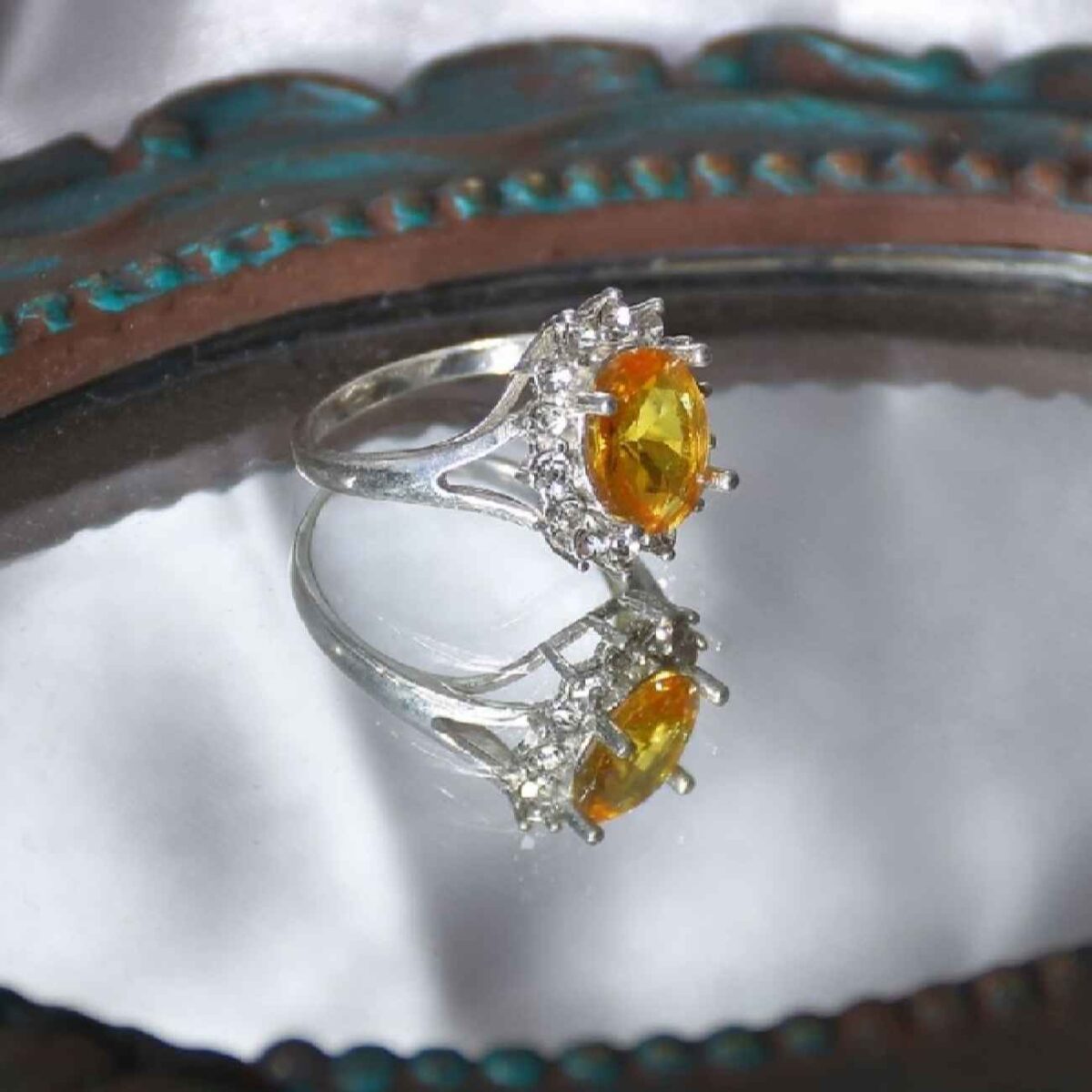 Price and Buy Yellow Citrine Silver Ring for Women Samin - Image 4
