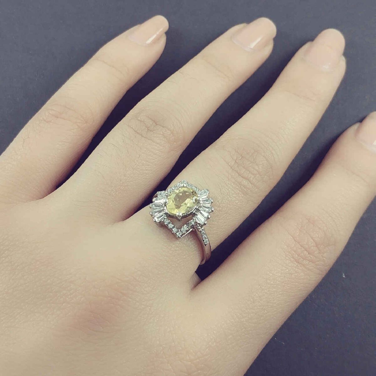 Price and Buy Yellow Citrine Silver Ring for Women Sussan - Image 6